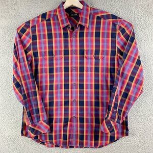 J Campbell Shirt Mens Extra Large‎ RedBlack Plaid Outdoor Business Casual Camp